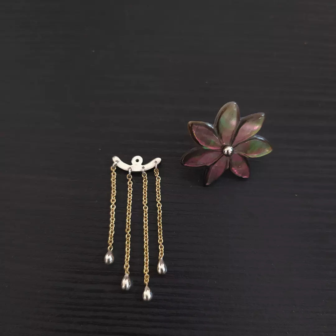 Boucles d'oreilles fleurs de nacre