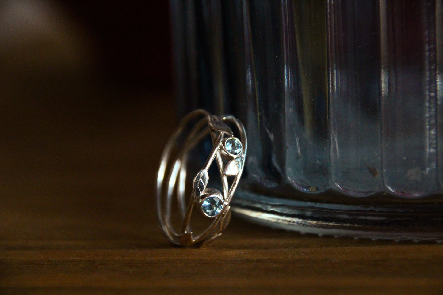 Bague sertie de deux aigues marines