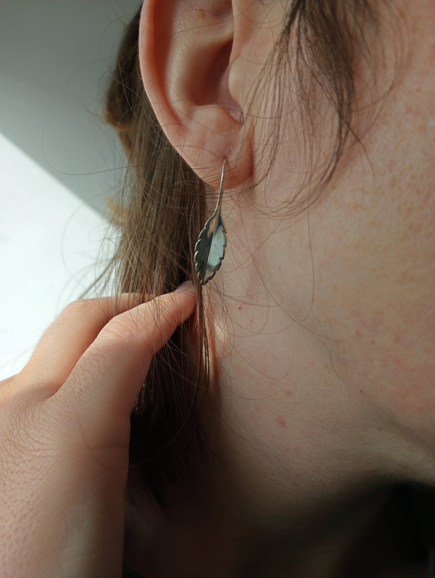 Boucles d'oreilles feuilles de rosier