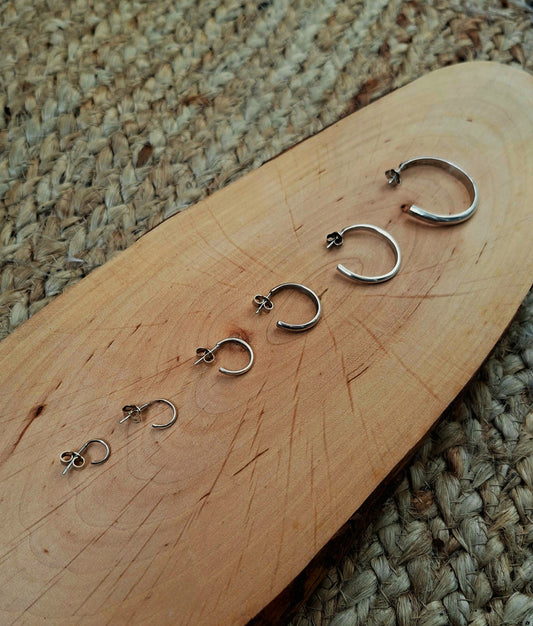 Boucles d'oreilles anneaux en argent