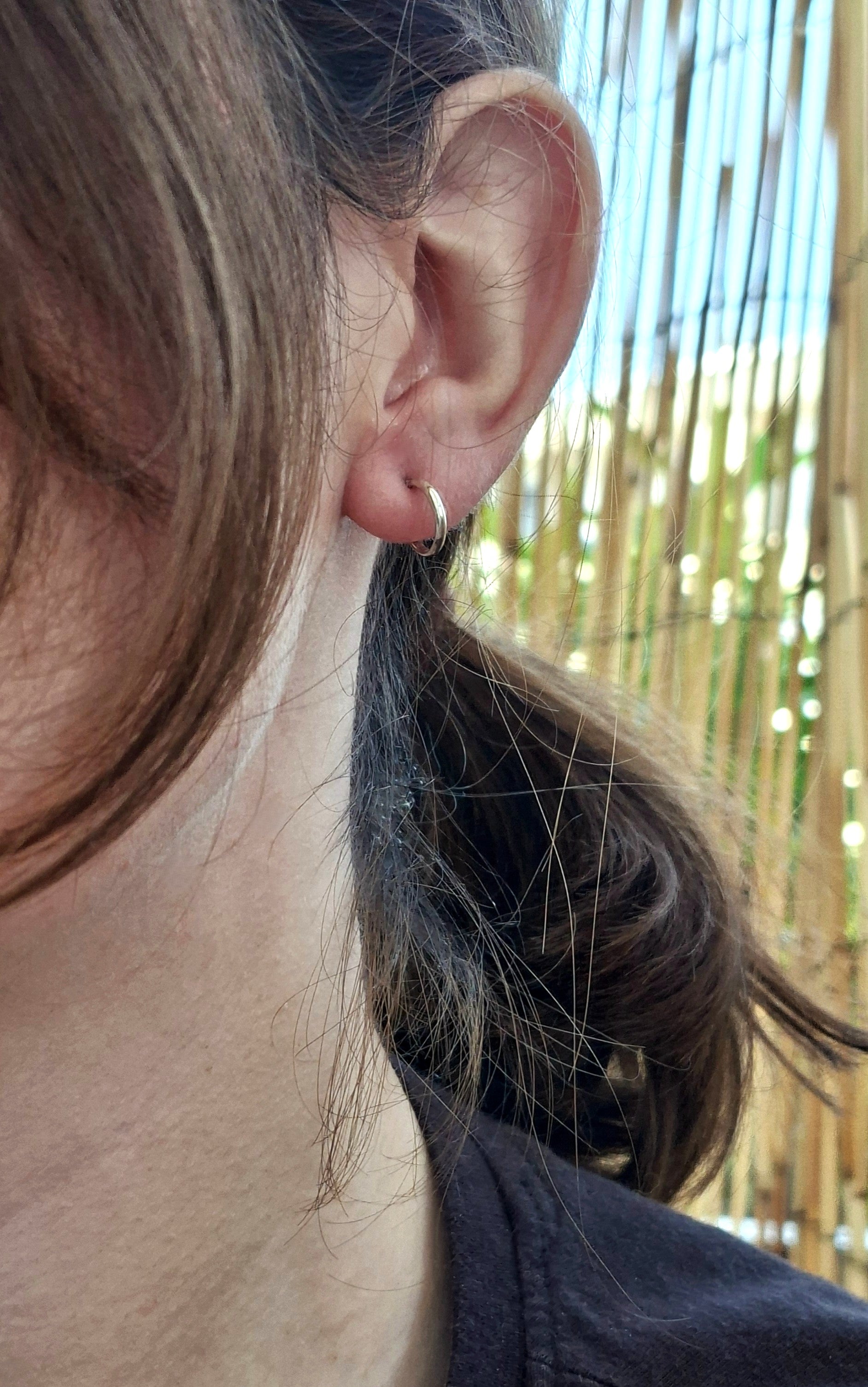 boucles d'oreille anneaux en argent (créoles) 9mm de diamètre